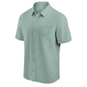 Miami Dolphins Fanatics Men Front Office Button Up Short Sleeve Shirt Sz XL Mint